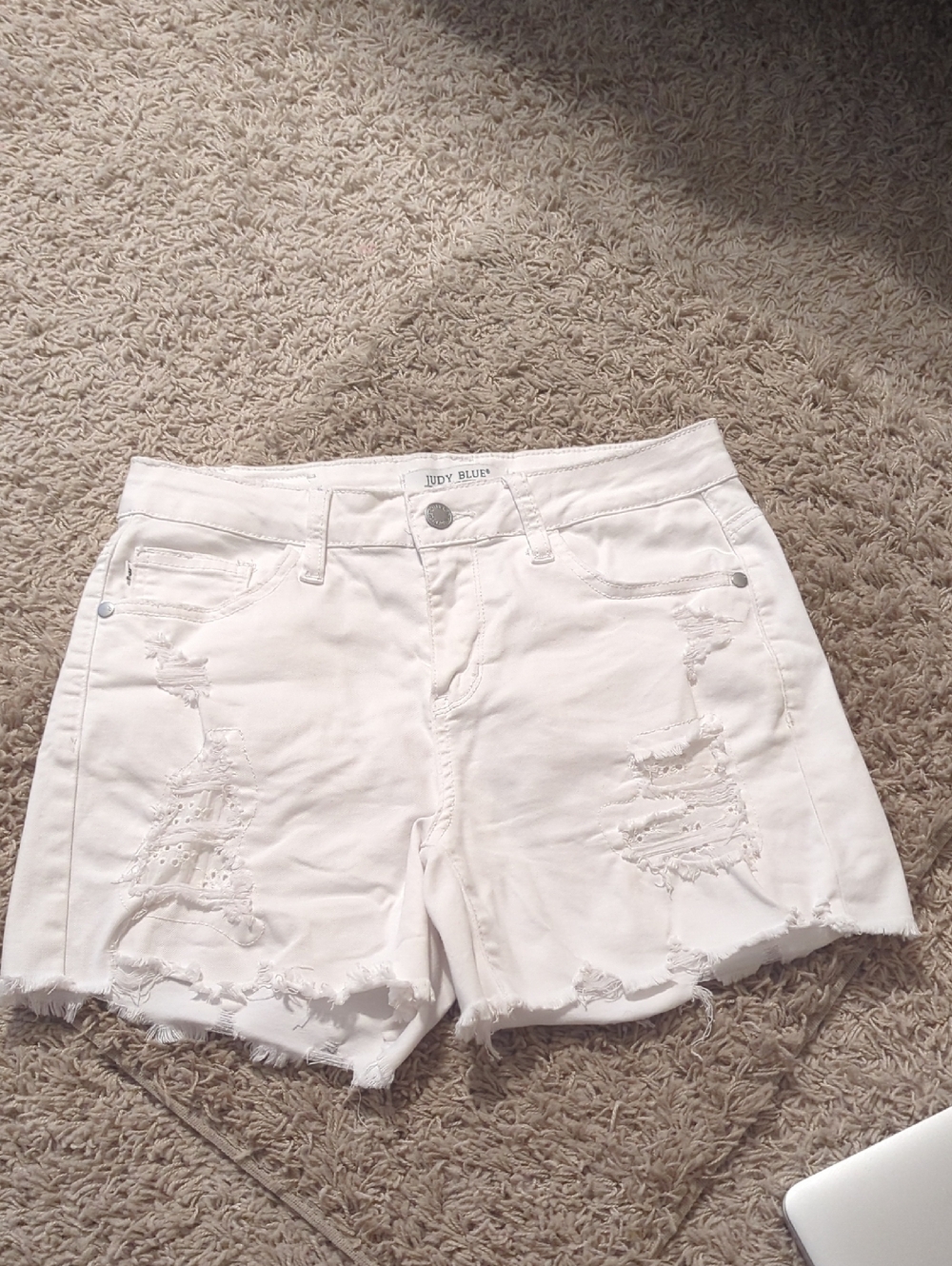 Judy Blue White Distressed Jean Shorts New
